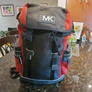 Michael Kors Men's Cooper Leather and Mesh Pocket Backpack In Race Red Black, St